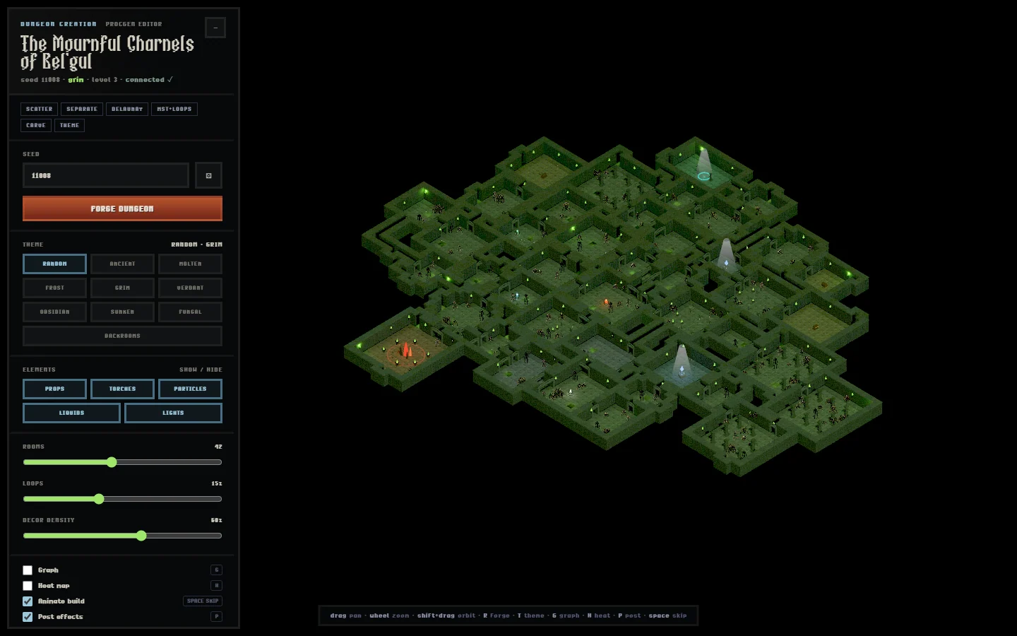 Procedural dungeon in the Forge